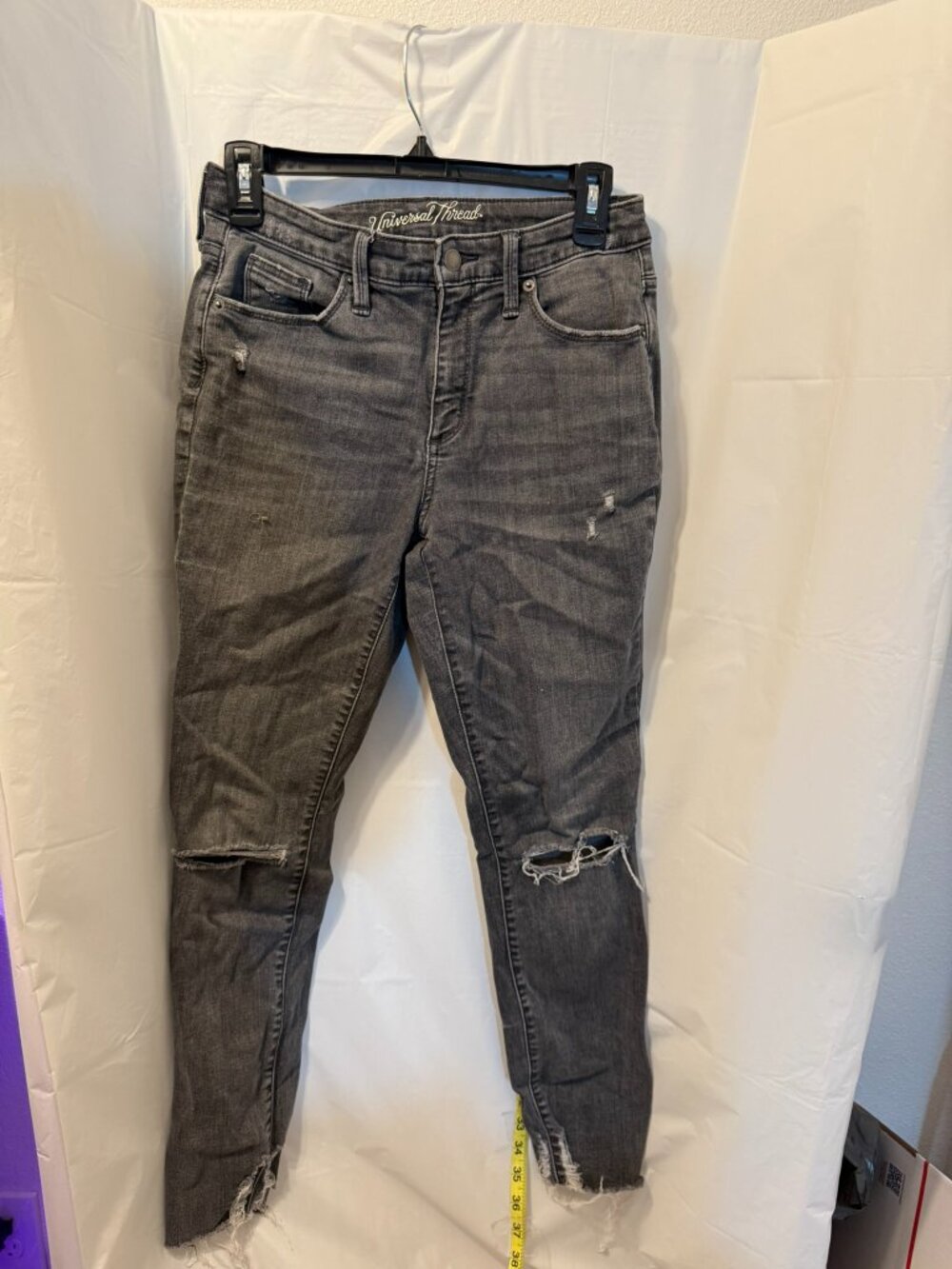 Universal Thread Grey Distressed Skinny Jeans 4